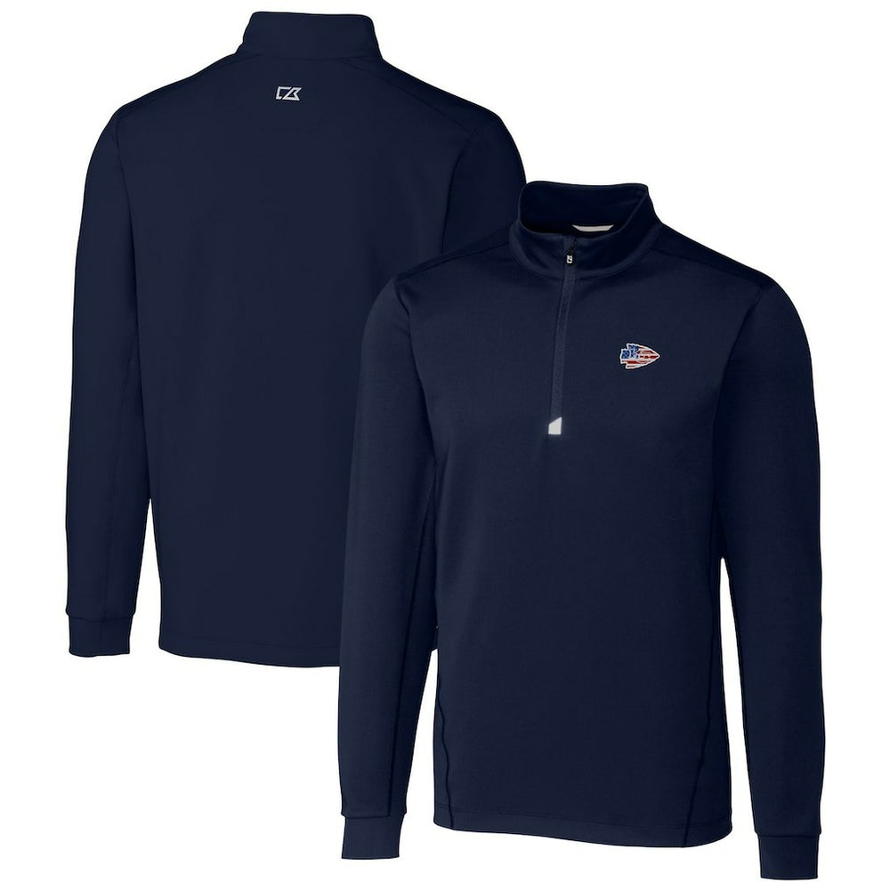 NFL Kansas City Chiefs Cutter & Buck Big & Tall Traverse Stretch Quarter-Zip Pullover Top