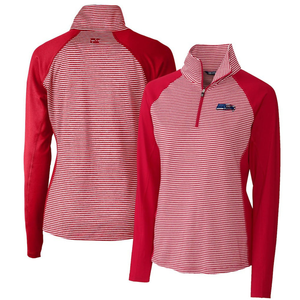 NFL Seattle Seahawks Cutter & Buck Women's Forge Tonal Half-Zip Top