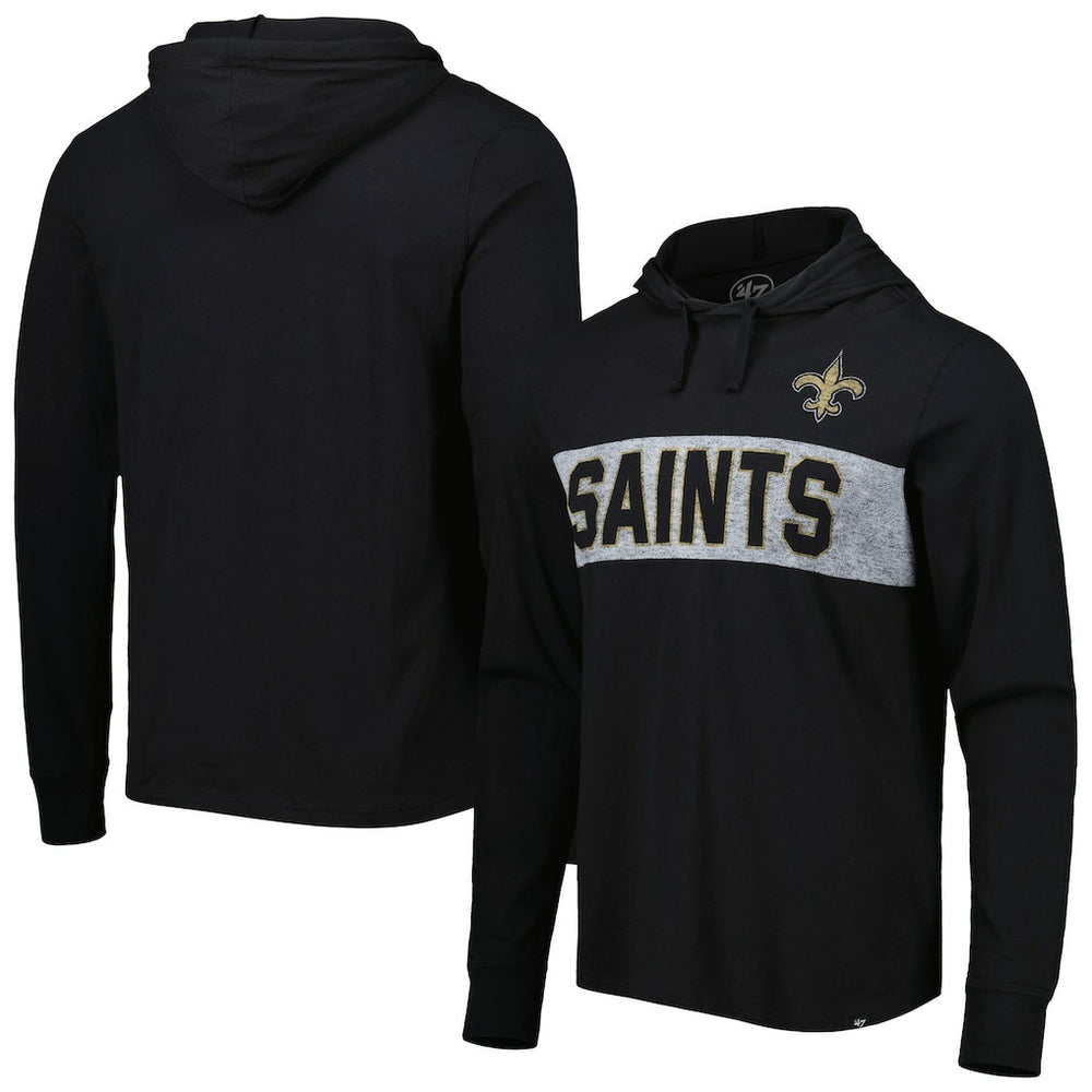 NFL New Orleans Saints '47 Field Franklin Hooded Long Sleeve T-Shirt
