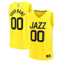 Utah Jazz Youth Fast Break Replica Custom Jersey - Icon Edition - Yellow | Fanatics discount