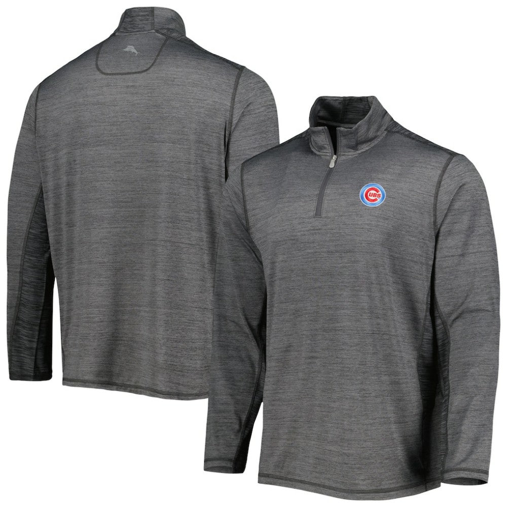 Chicago Cubs Tommy Bahama Delray IslandZone Half-Zip Top - Charcoal