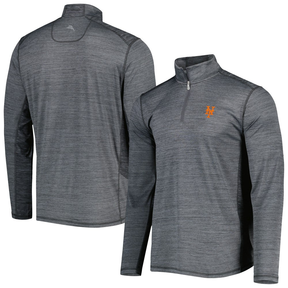 New York Mets Tommy Bahama Delray IslandZone Half-Zip Top - Gray