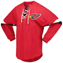 NFL Arizona Cardinals Women's Spirit Jersey Lace-Up V-Neck Long Sleeve T-Shirt
