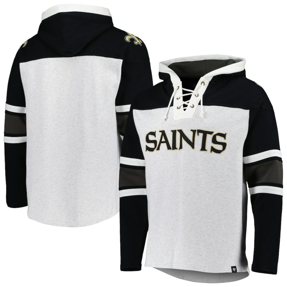 NFL New Orleans Saints '47 Gridiron Lace-Up Pullover Hoodie