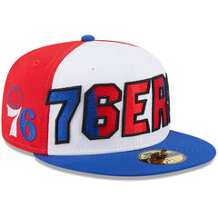 Philadelphia 76ers Back Half 9FIFTY Fitted Hat - White/Royal | New Era outlet