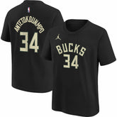 Giannis Antetokounmpo Milwaukee Bucks Jordan Brand Youth Statement Edition Name & Number Player T-Shirt - Black online