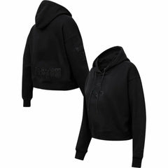 Boston Red Sox Pro Standard Women's Triple Black Cropped Pullover Hoodie
