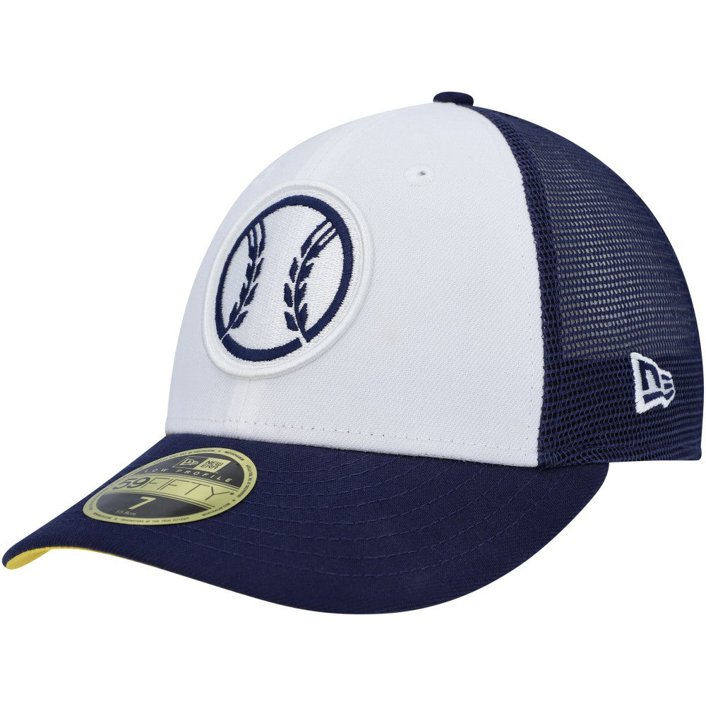 Milwaukee Brewers 2023 On-Field Batting Practice Low Profile 59FIFTY Fitted Hat - White/Navy | New Era
