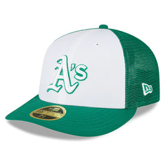 Athletics 2023 On-Field Batting Practice Low Profile 59FIFTY Fitted Hat - White/Green | New Era