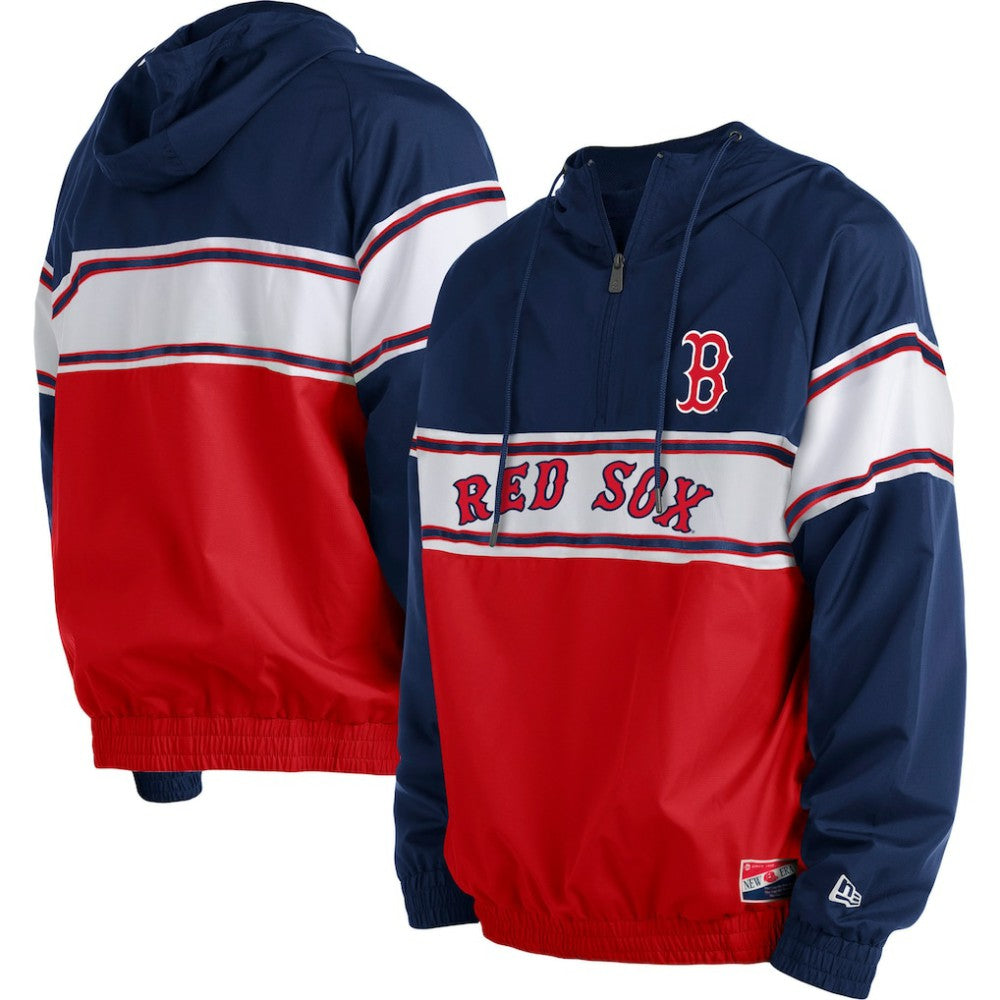 Boston Red Sox Ripstop Raglan Quarter-Zip Hoodie - Navy | New Era