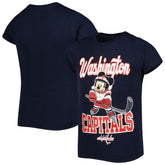 Washington Capitals Girls Youth Mickey Mouse Go Team Go T-Shirt