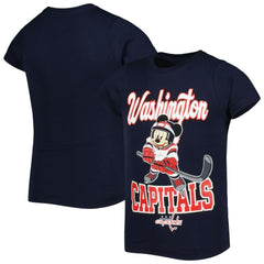 Washington Capitals Girls Youth Mickey Mouse Go Team Go T-Shirt