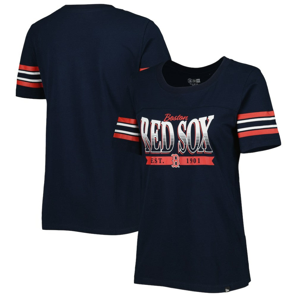 Boston Red Sox Women's Team Stripe T-Shirt - Navy | New Era