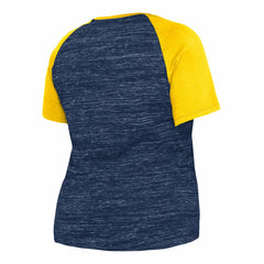 Milwaukee Brewers Women's Plus Size Space Dye Raglan V-Neck T-Shirt - Navy | New Era