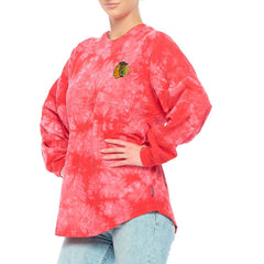 Chicago Blackhawks Fanatics Women's Crystal-Dye Long Sleeve T-Shirt