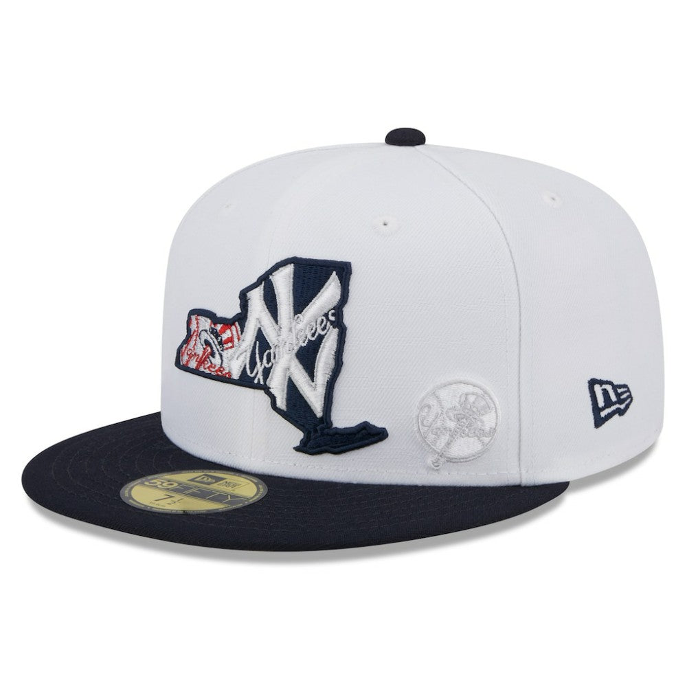 New York Yankees State 59FIFTY Fitted Hat - White/Navy | New Era