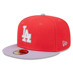 Los Angeles Dodgers Spring Color Two-Tone 59FIFTY Fitted Hat - Red/Lavender | New Era