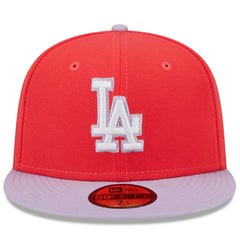 Los Angeles Dodgers Spring Color Two-Tone 59FIFTY Fitted Hat - Red/Lavender | New Era