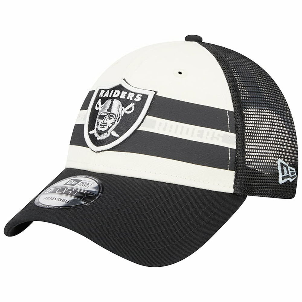 NFL Las Vegas Raiders Team Stripe Trucker 9FORTY Snapback Hat