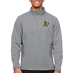Athletics Antigua Course Quarter-Zip Pullover Top - Heathered Gray