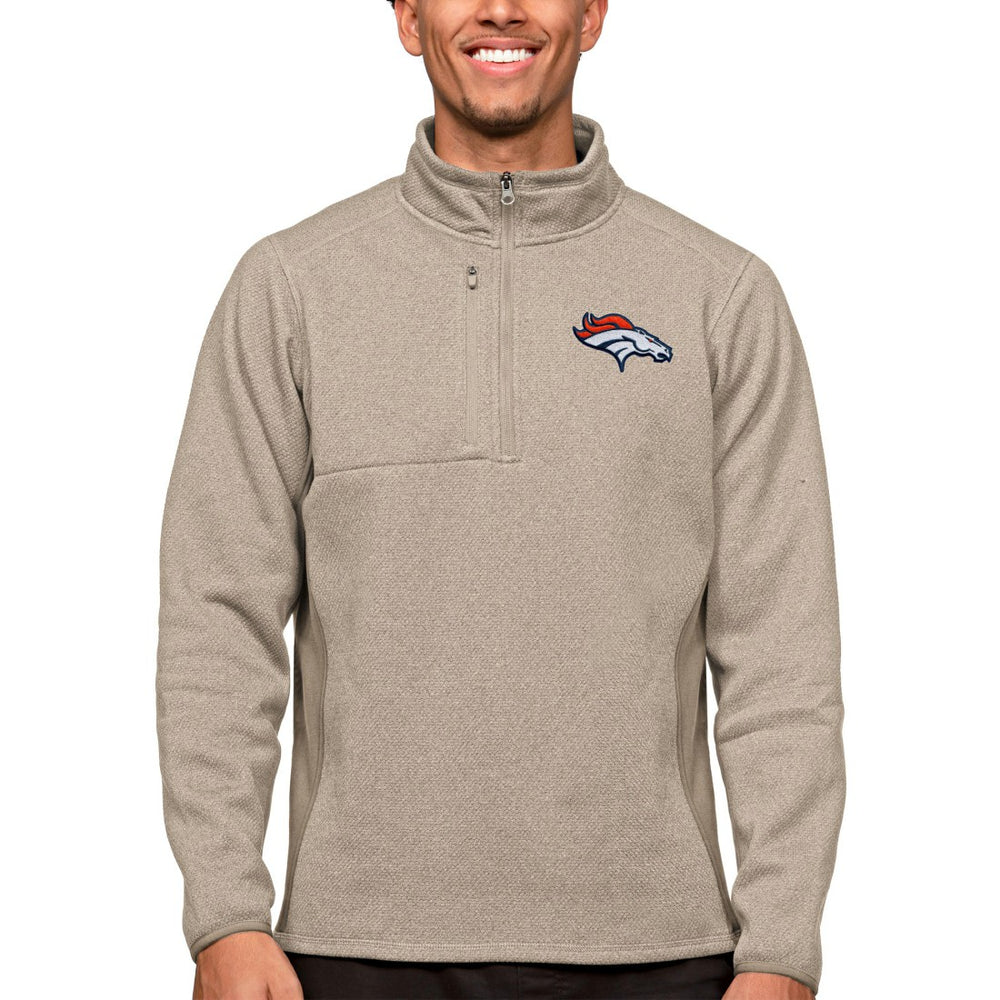 NFL Denver Broncos Antigua Course Quarter-Zip Pullover Top