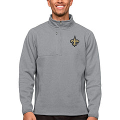 NFL New Orleans Saints Antigua Course Quarter-Zip Pullover Top