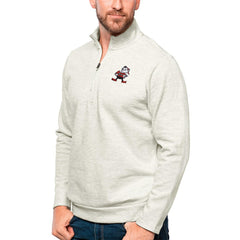 NFL Cleveland Browns Antigua Gambit Quarter-Zip Pullover Top