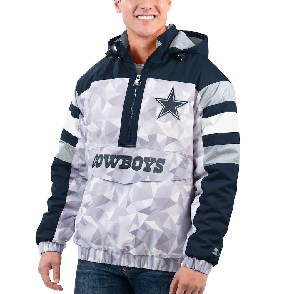 NFL Dallas Cowboys Starter Thursday Night Gridiron Raglan Half-Zip Hooded Jacket