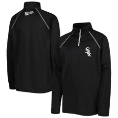 Chicago White Sox Stitches Youth Team Raglan Quarter-Zip Jacket - Black