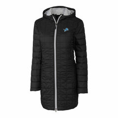 NFL Detroit Lions Cutter & Buck Women's Rainier Primaloft Eco Hooded Long Lightweight Coat