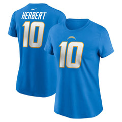 NFL Los Angeles Chargers Justin Herbert Women's Player Name & Number T-Shirt