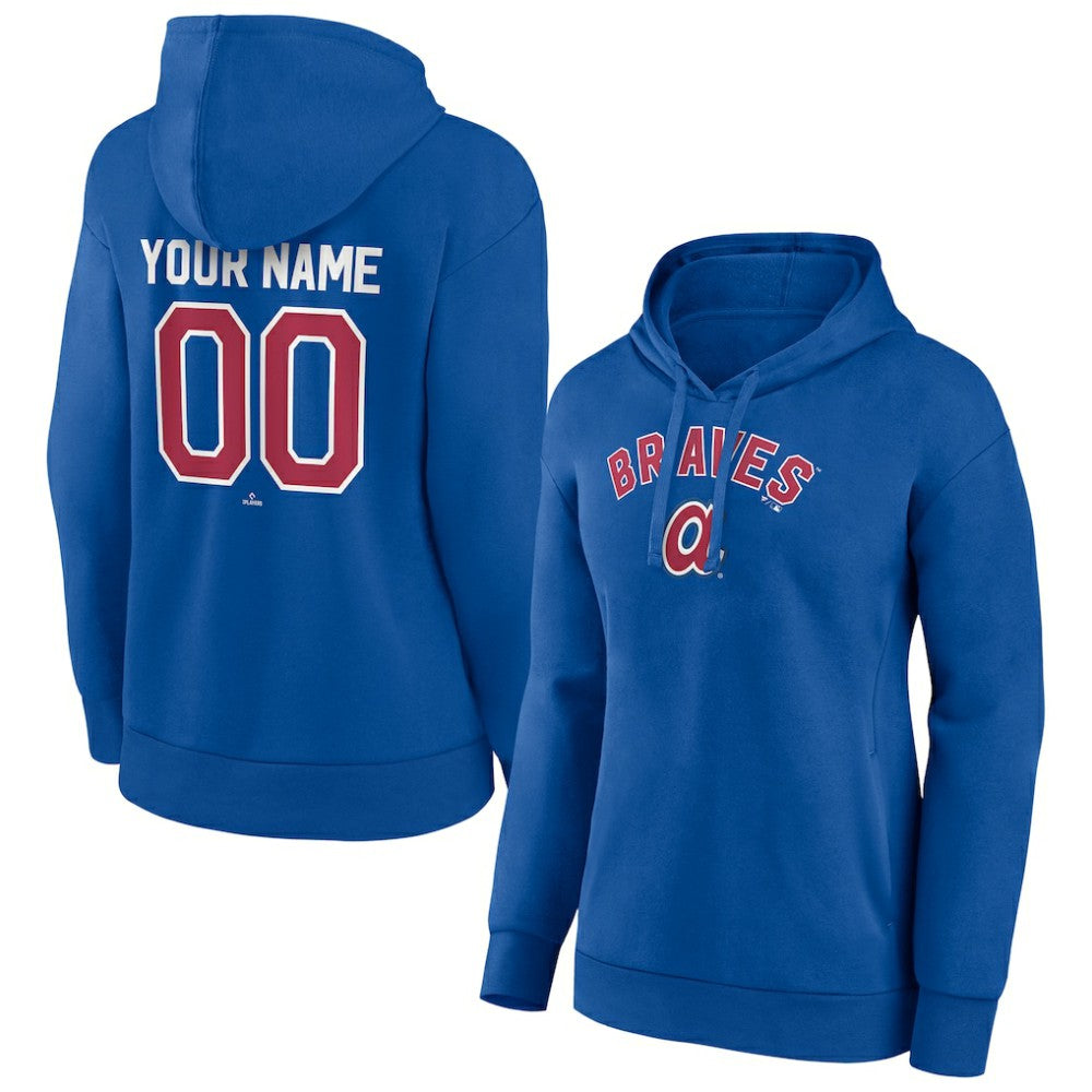 Atlanta Braves Women's Personalized Cooperstown Collection Winning Streak Pullover Hoodie - Royal