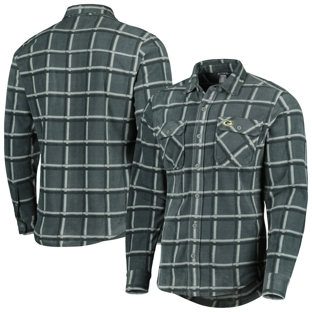 NFL Green Bay Packers Antigua Industry Flannel Button-Up Shirt Jacket