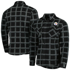 NFL Pittsburgh Steelers Antigua Industry Flannel Button-Up Shirt Jacket