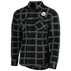 NFL Pittsburgh Steelers Antigua Industry Flannel Button-Up Shirt Jacket