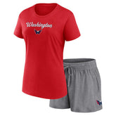 Washington Capitals Fanatics Women's Script T-Shirt & Shorts Set