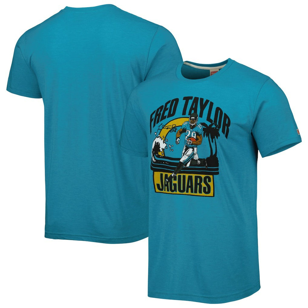 NFL Jacksonville Jaguars Fred Taylor Homage Unisex Caricature Retired Player Tri-Blend T-Shirt