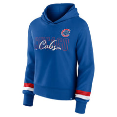 Chicago Cubs Women's Over Under Pullover Hoodie - Royal