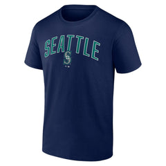 Seattle Mariners Arch T-Shirt & Shorts Combo Set - Navy/Heather Gray