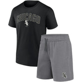 Chicago White Sox Arch T-Shirt & Shorts Combo Set - Black/Heather Gray