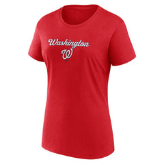 Washington Nationals Women's Script T-Shirt & Shorts Combo Set - Red/Gray