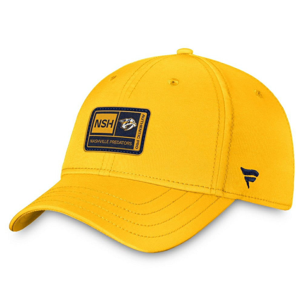 Nashville Predators Fanatics Authentic Pro Training Camp Flex Hat – Gold