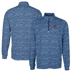 Philadelphia Phillies Cutter & Buck Traverse Camo Print Stretch Quarter-Zip Pullover Top - Navy