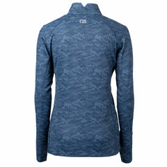Cleveland Guardians Cutter & Buck Women's Traverse Camo Print Stretch Quarter-Zip Pullover Top - Navy
