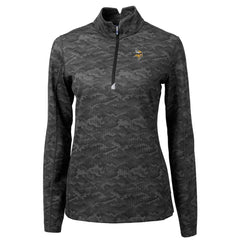 NFL Minnesota Vikings Cutter & Buck Women's Traverse Camo Print Stretch Quarter-Zip Pullover Top