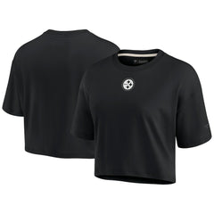 NFL Pittsburgh Steelers Women's Elements Super Soft Boxy Cropped T-Shirt