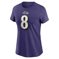 NFL Baltimore Ravens Lamar Jackson Women's Player Name & Number T-Shirt