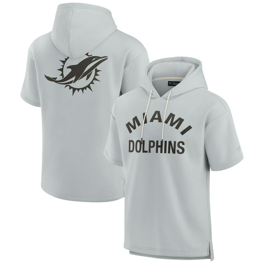 NFL Miami Dolphins Unisex Elements Super Soft Fleece Short Sleeve Pullover Hoodie