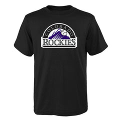 Colorado Rockies Youth Logo Primary Team T-Shirt - Black