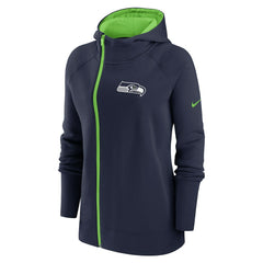 NFL Seattle Seahawks Women's Asymmetrical Raglan Full-Zip Hoodie